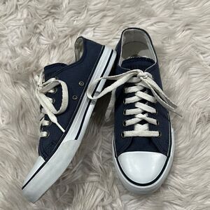 Harley Davidson Blue Roark Style Canvas Low Top Sneakers Sz 8